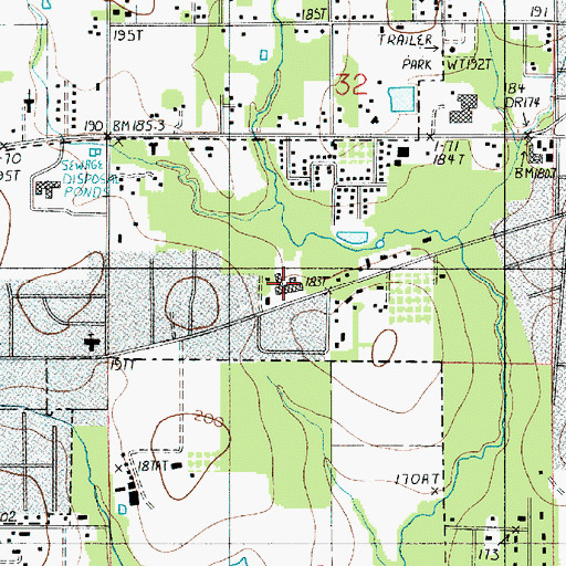 Topographic Map of DeRidder Retirement and Rehabilitation Center, LA