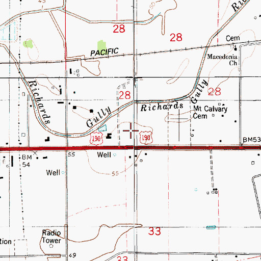 Topographic Map of Eunice Manor, LA