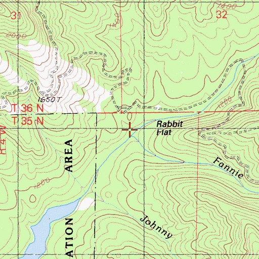 Topographic Map of Fannie Creek, CA