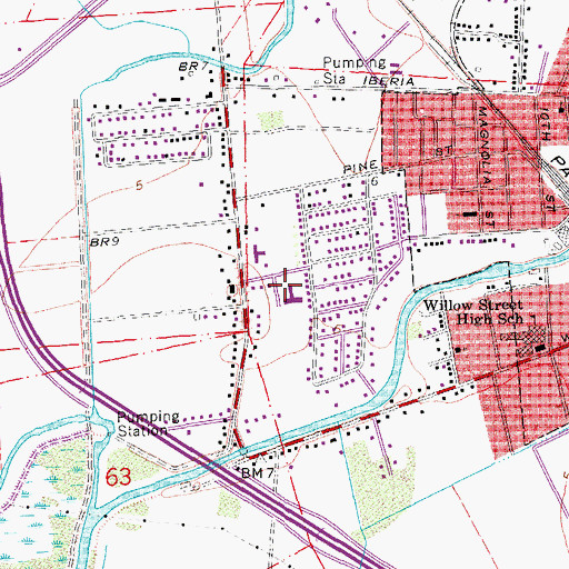Topographic Map of Franklin Health Care Center, LA