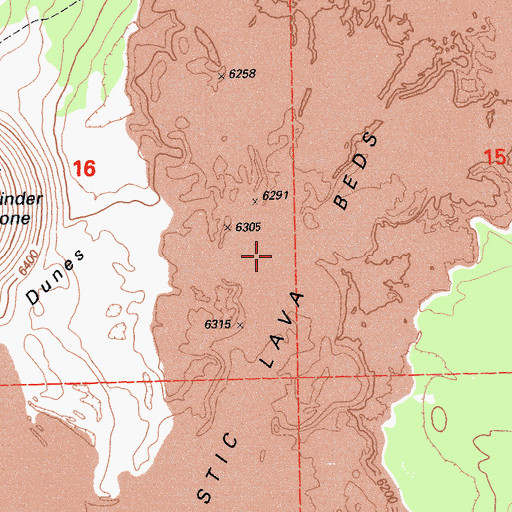 Topographic Map of Fantastic Lava Beds, CA