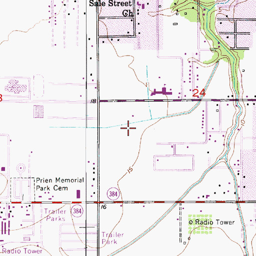 Topographic Map of Grand Cove Nursing and Rehabilitation Center, LA