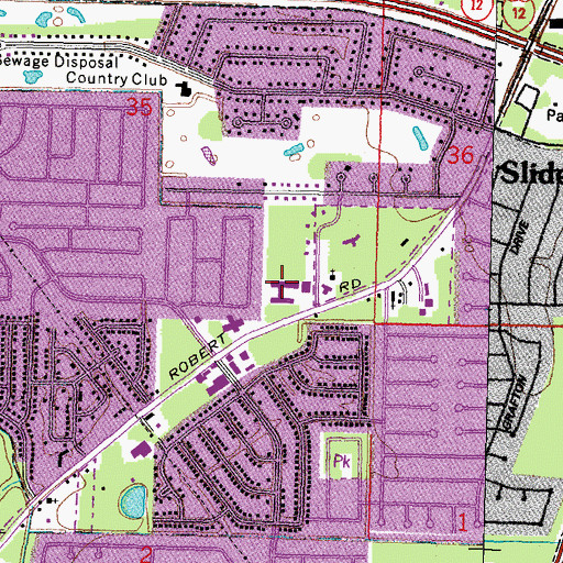 Topographic Map of Greenbriar Nursing Convalescent Center, LA