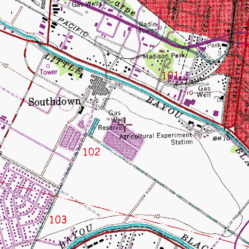 Topographic Map of Heritage Manor of Houma, LA