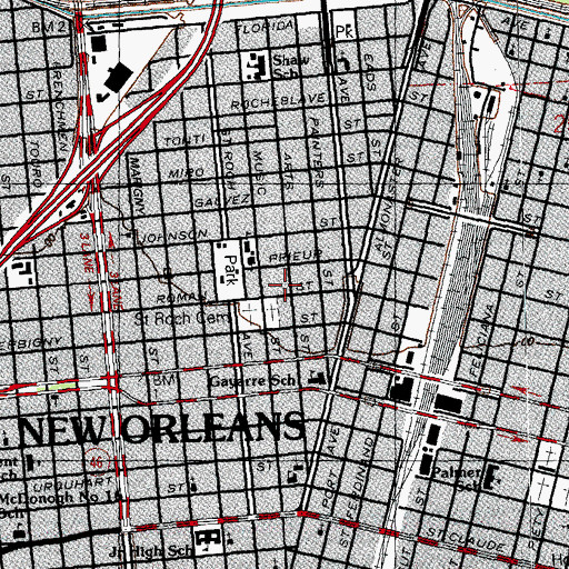Topographic Map of Abundant Life Full Gospel, LA