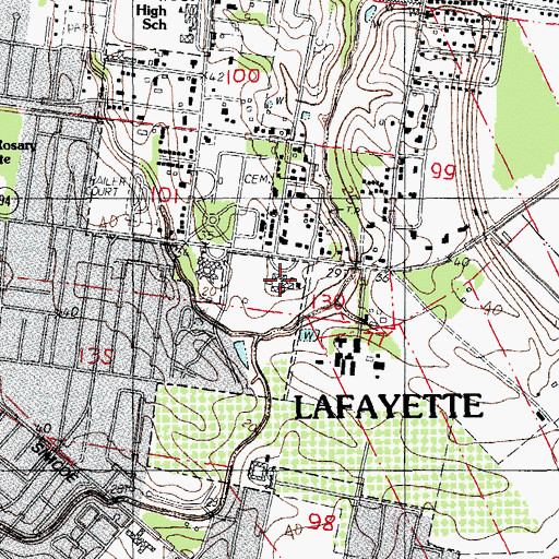 Topographic Map of Acadiana Catholic Church, LA