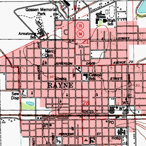 Topographic Map of Acadiana Christian Fellowship Church, LA