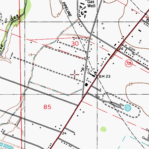 Topographic Map of Acts Church, LA