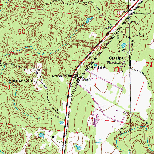Topographic Map of Afton Villa Baptist Church, LA
