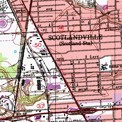 Topographic Map of Agape Missionary Baptist Church, LA