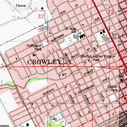 Topographic Map of Agape Pentecostal Church, LA