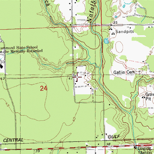 Topographic Map of Albany Missionary Baptist Church, LA