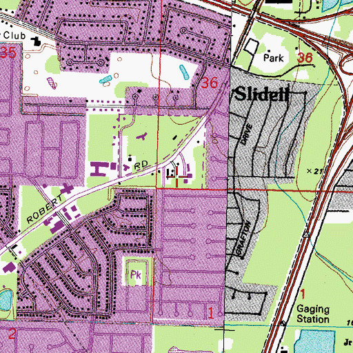 Topographic Map of Aldersgate United Methodist Church, LA