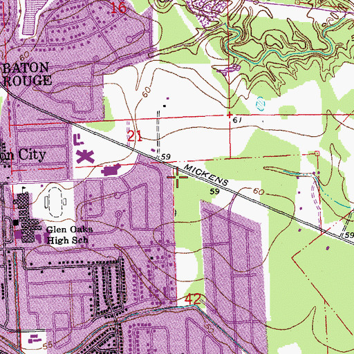 Topographic Map of All Faiths Christian Center, LA