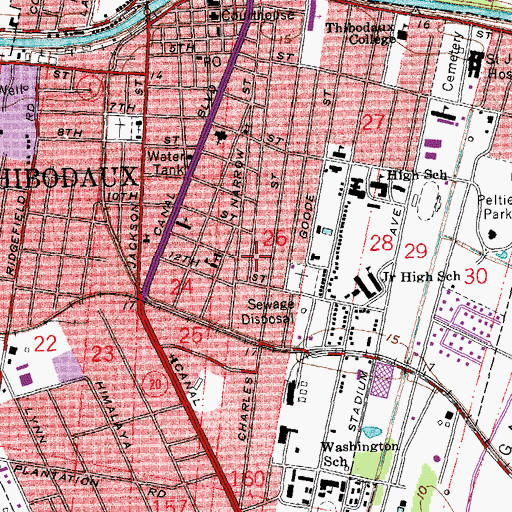 Topographic Map of Allen Chapel African Methodist Episcopal Church, LA