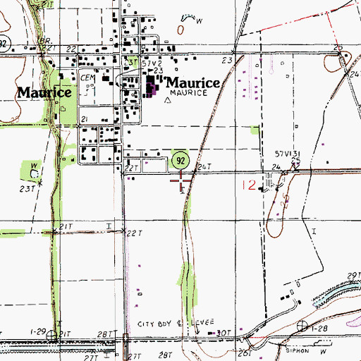 Topographic Map of Amana Christian Fellowship Church, LA