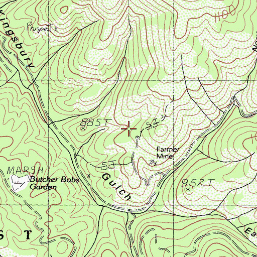 Topographic Map of Farmer Mine, CA