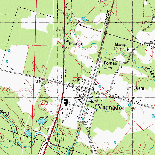 Topographic Map of Angie Baptist Church, LA