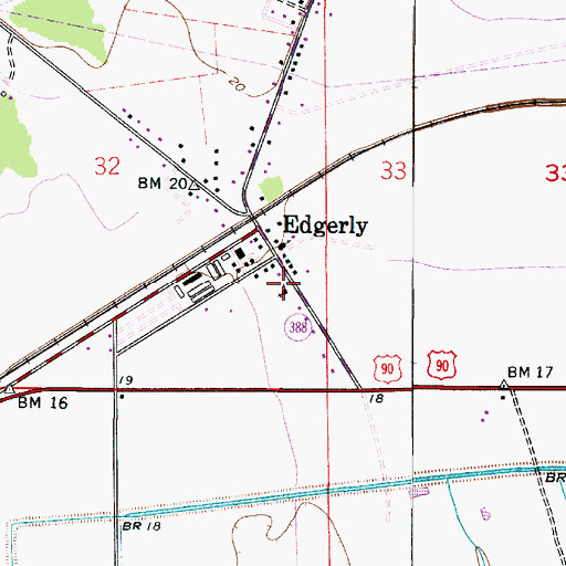 Topographic Map of Antioch Baptist Church, LA