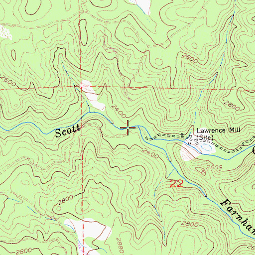 Topographic Map of Farnham Creek, CA