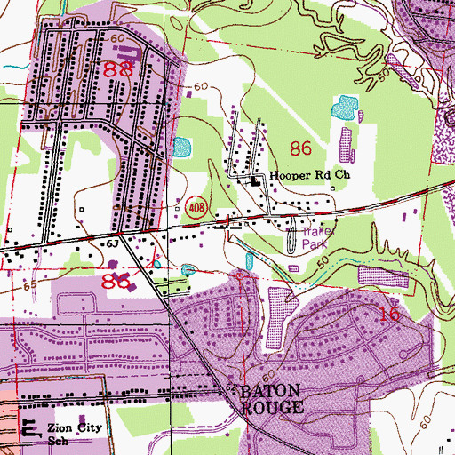Topographic Map of Apostolic Christian Temple Sanctification Outreach Center, LA