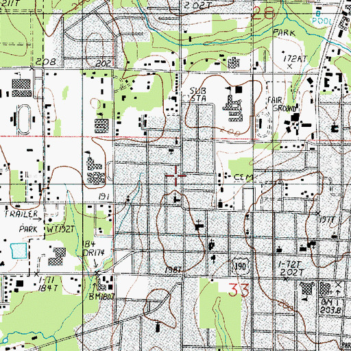Topographic Map of Apostolic Church of DeRidder, LA