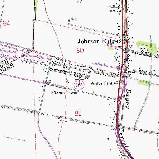 Topographic Map of Assembly of God Church, LA