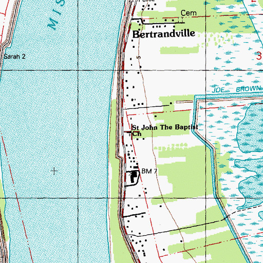 Topographic Map of Assumption Catholic Church, LA