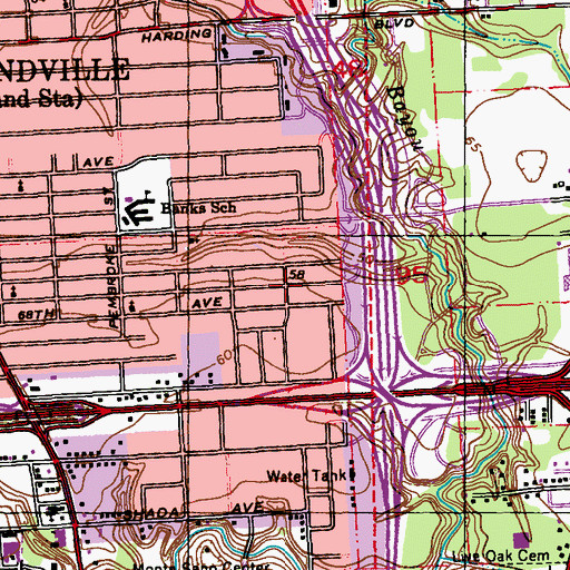 Topographic Map of Banks Community Outreach Ministry, LA