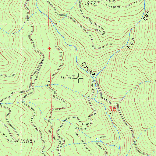 Topographic Map of Fat Doe Gulch, CA