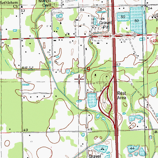 Topographic Map of Berean Full Gospel Church, LA