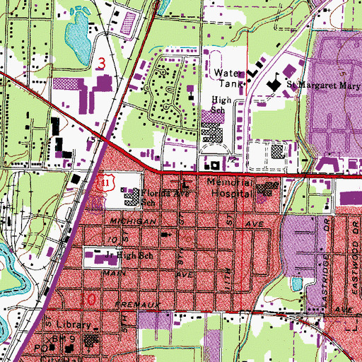 Topographic Map of Bethany Lutheran Church, LA
