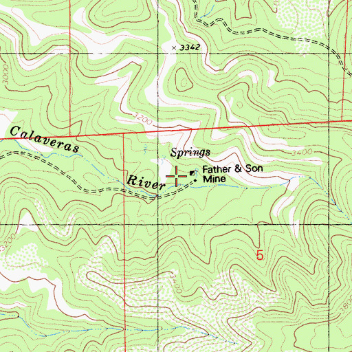 Topographic Map of Father and Son Mine, CA