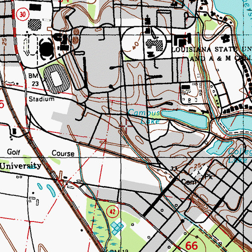 Topographic Map of Louisiana State University Ingram Hall, LA
