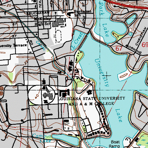 Topographic Map of Louisiana State University International Learning Center, LA