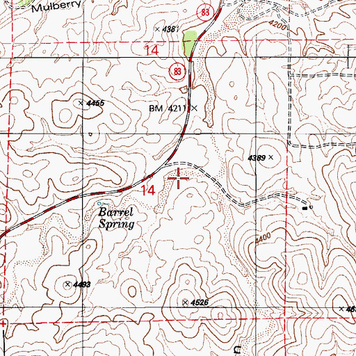Topographic Map of Barrel Canyon, AZ