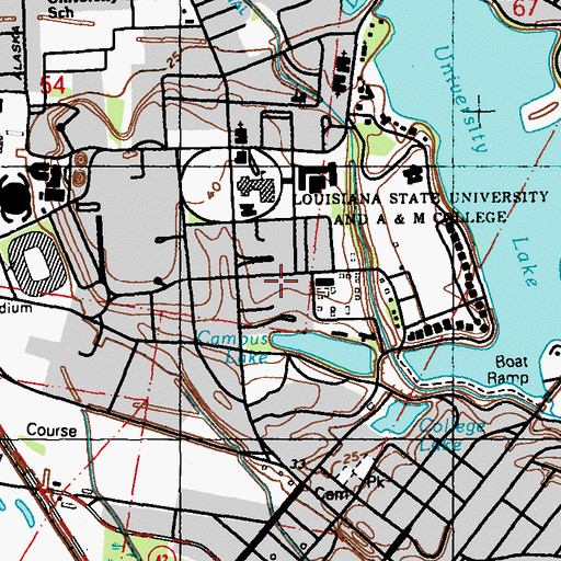 Topographic Map of Louisiana State University Laville Hall, LA