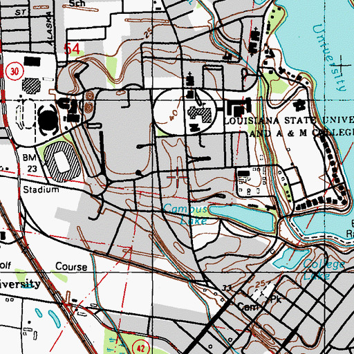 Topographic Map of Louisiana State University Life Sciences Annex, LA