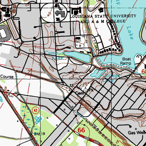 Topographic Map of Louisiana State University Nelson Memorial Building, LA