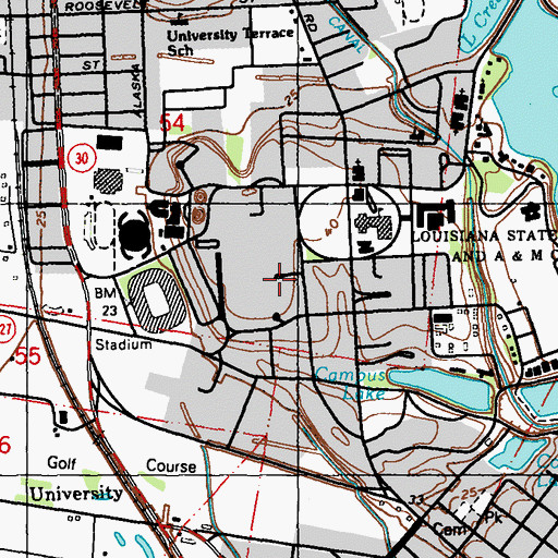 Topographic Map of Louisiana State University Nicholson Hall, LA