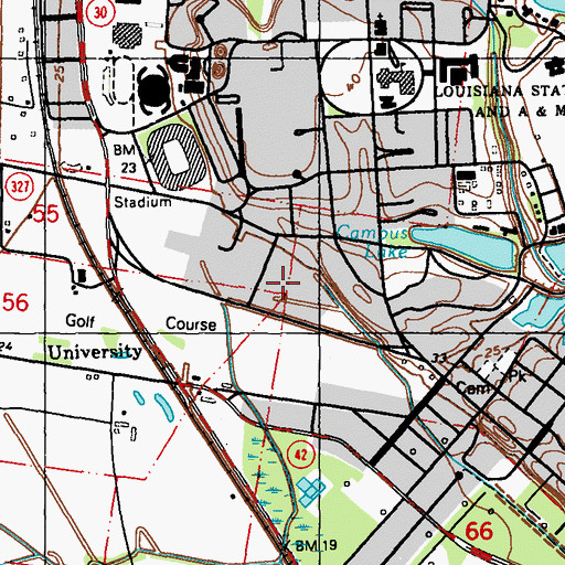 Topographic Map of Louisiana State University Patrick F Taylor Hall, LA