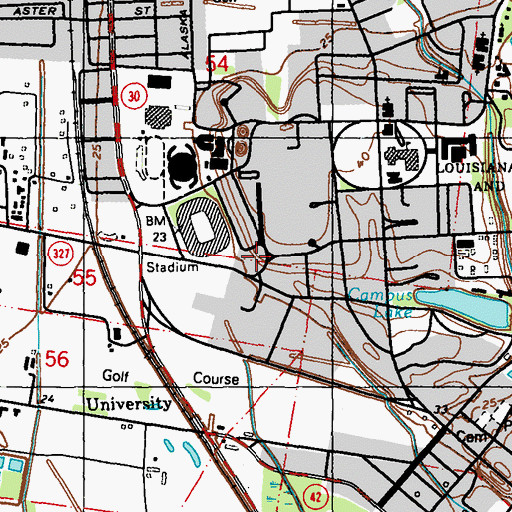Topographic Map of Louisiana State University Power House, LA