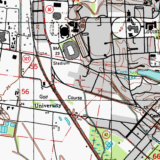 Topographic Map of Louisiana State University Sea Grant Building, LA