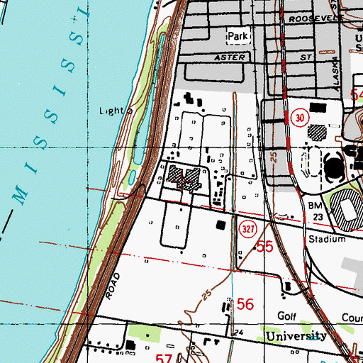 Topographic Map of Louisiana State University Veterinary Medicine Building, LA