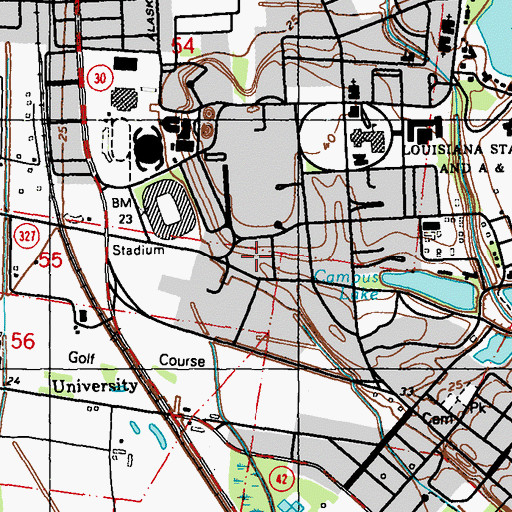 Topographic Map of Louisiana State University Veterinary Science Animal Parasite Building, LA
