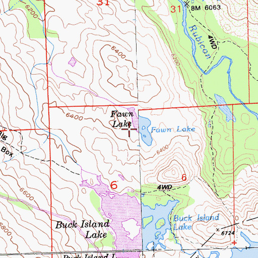 Topographic Map of Fawn Lake, CA