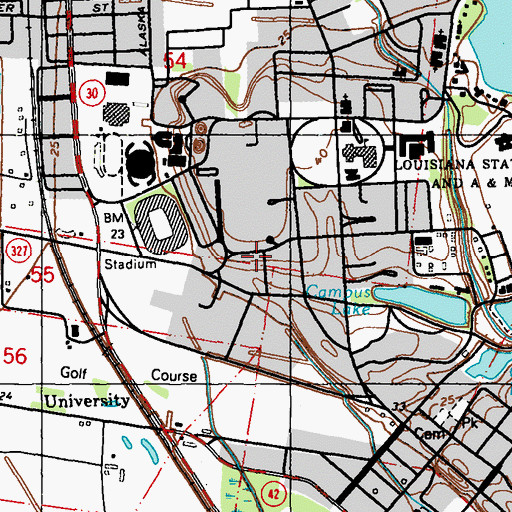 Topographic Map of Louisiana State University Veterinary Science Building, LA