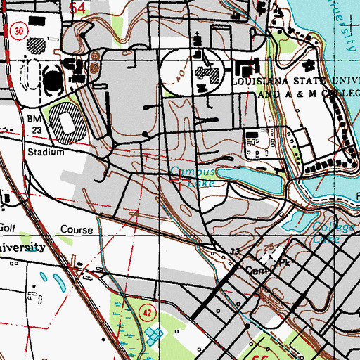 Topographic Map of Louisiana State University Wilson Laboratories, LA