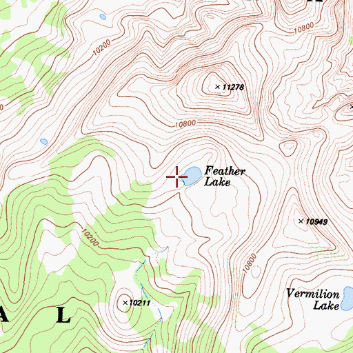 Topographic Map of Feather Lake, CA