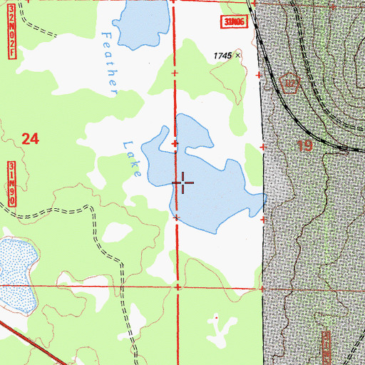 Topographic Map of Feather Lake, CA